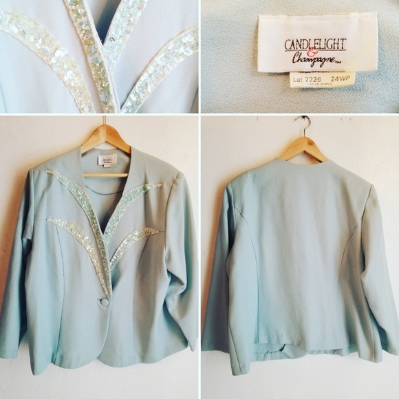 Vintage Jackets & Blazers - Vintage Candlelight  and Champagne blazer